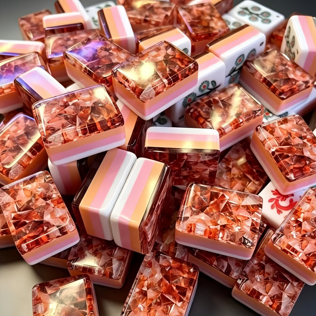 Peach Crystal American Mahjong Set product image 1 — main product image