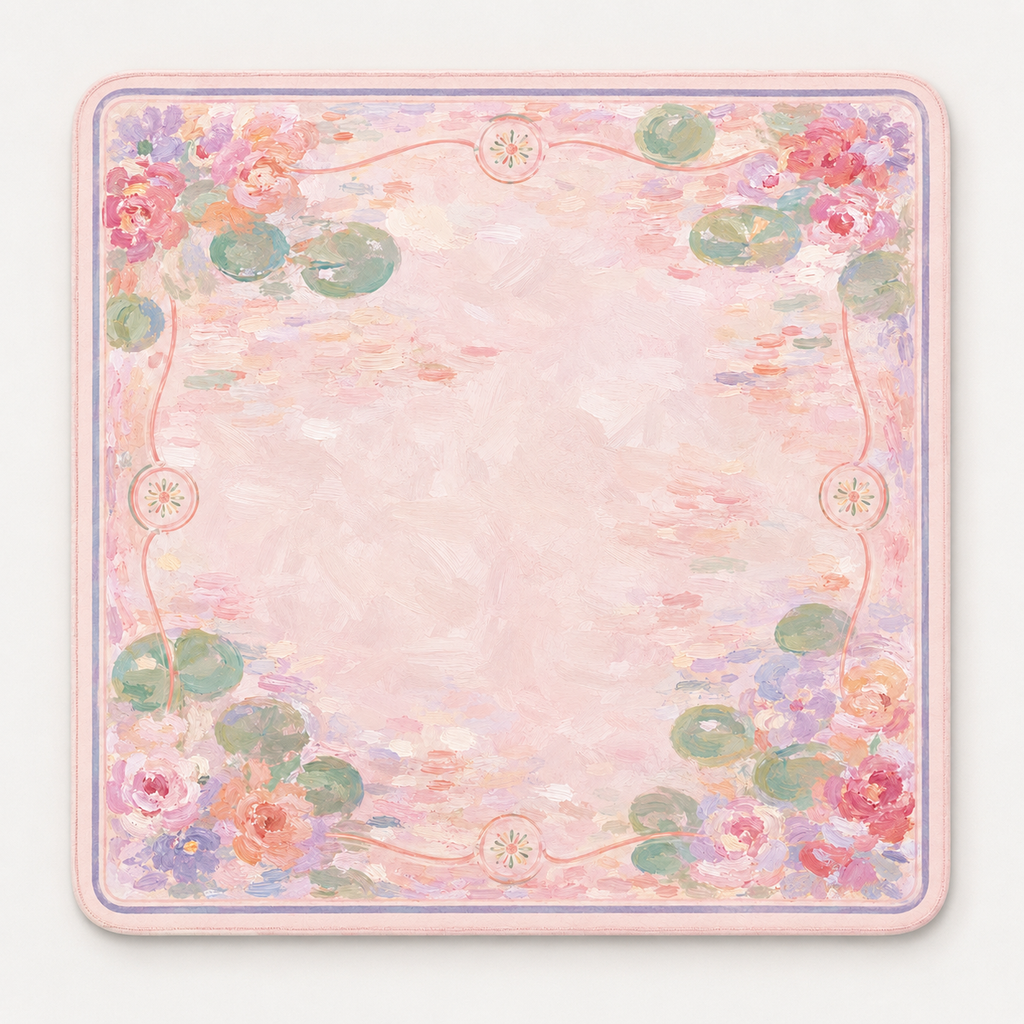 Pastel Floral Pond Mahjong Mat product image 1 — main product image