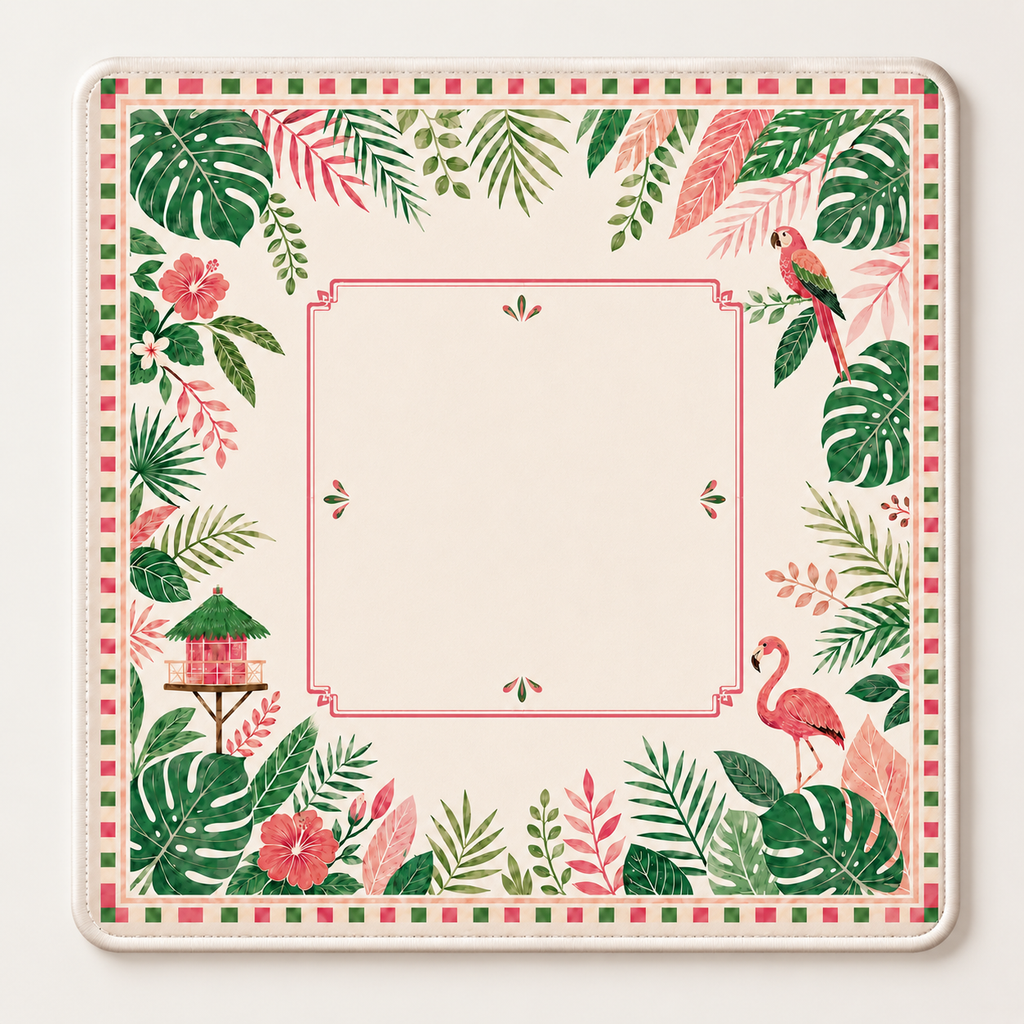 Tropical Flamingo Mahjong Mat product image 1 — main product image